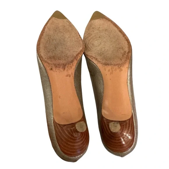 Gold Stuart Weitzman Kitten Heels - Picture 5 of 5